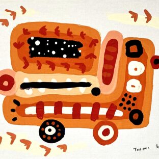 「帰ろう」　アクリル絵の具　F4号　W333ｍｍ×H242ｍｍ