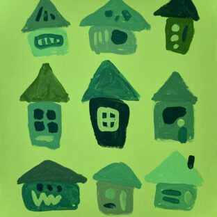 「Home」　アクリル絵の具　F8号　縦455ｍｍ×横380ｍｍ