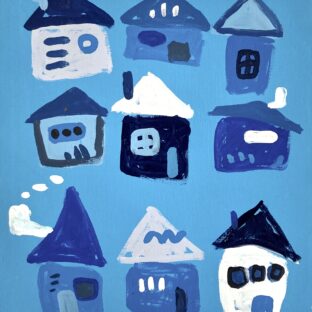 「Home」　アクリル絵の具　F8号　縦455ｍｍ×横380ｍｍ